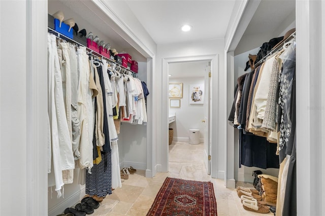 view of walk in closet