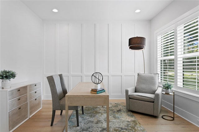 office featuring light hardwood / wood-style flooring