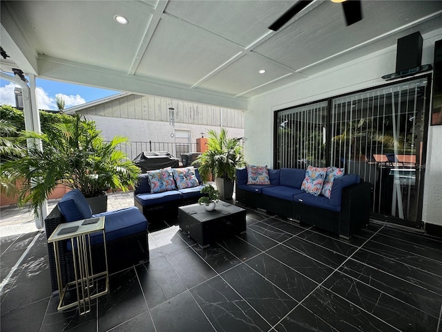 view of patio with outdoor lounge area