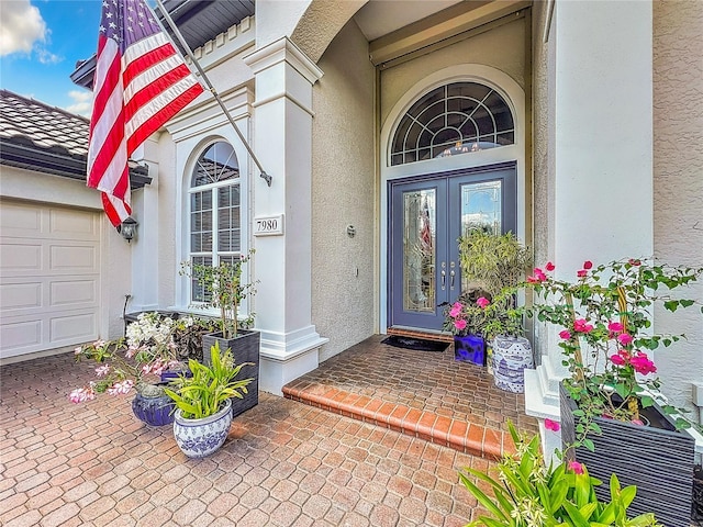 entrance to property with a garage