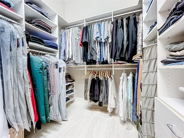 view of walk in closet