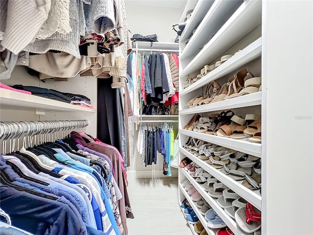 view of walk in closet