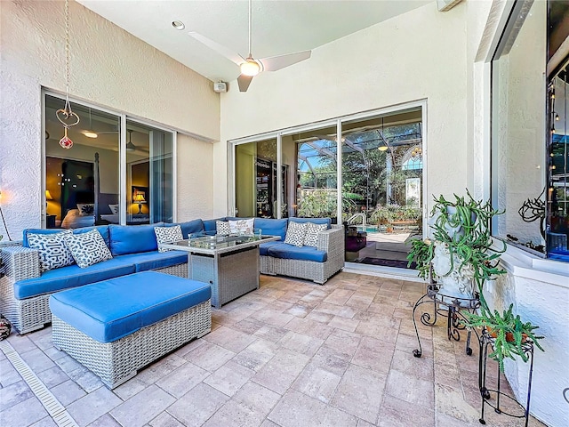 view of patio with an outdoor living space