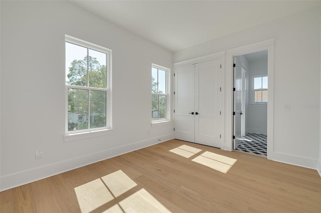 unfurnished bedroom featuring light hardwood / wood-style floors