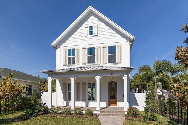 view of front of home with covered porch