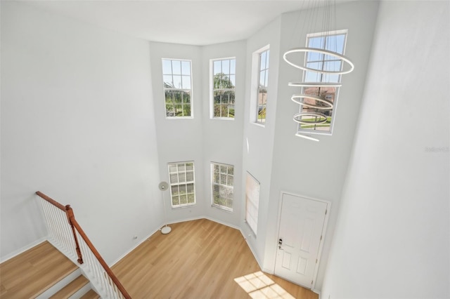 entrance foyer with light hardwood / wood-style flooring