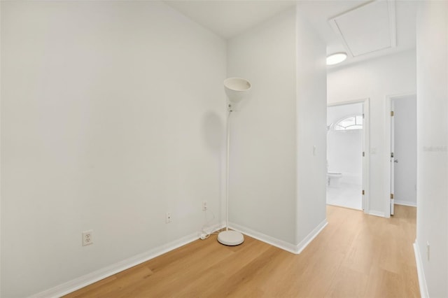 unfurnished room featuring light hardwood / wood-style flooring