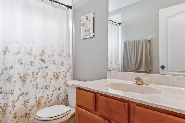 30552 Latourette Dr, Wesley Chapel, FL 33545 - bathroom with toilet, vanity, and curtained shower