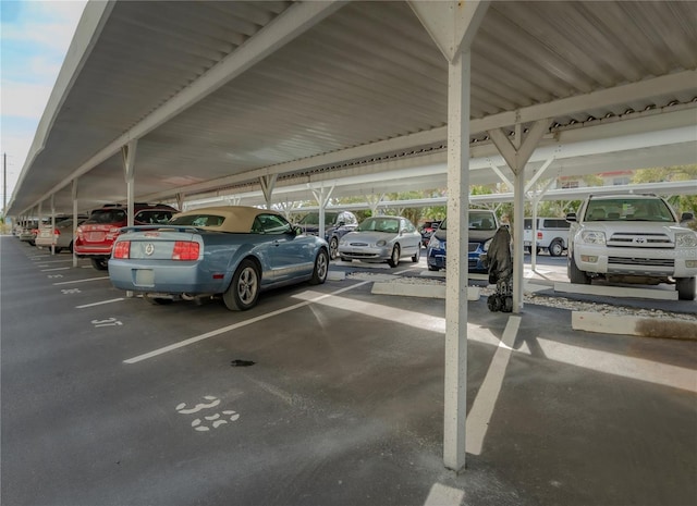 view of car parking featuring a carport