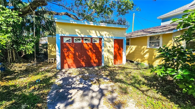 view of outbuilding with a garage