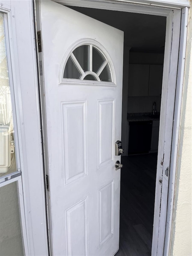 property entrance with sink