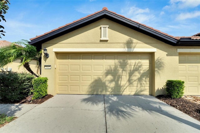 exterior space featuring a garage