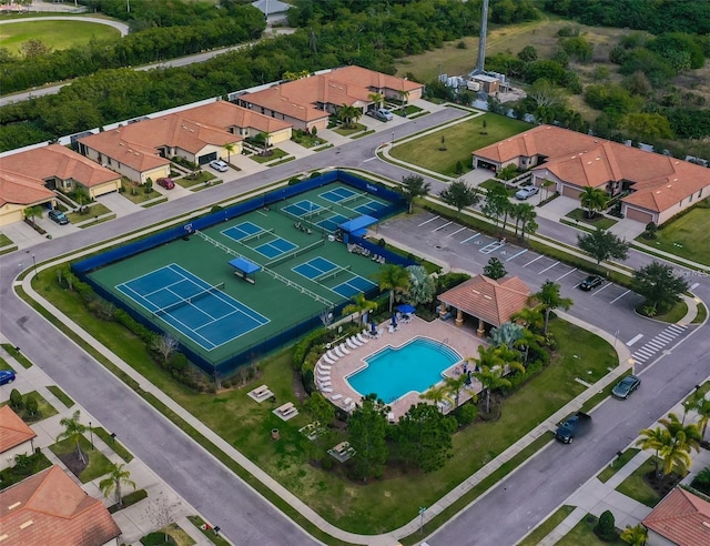 aerial view with a residential view