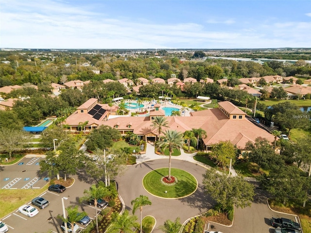 drone / aerial view with a residential view