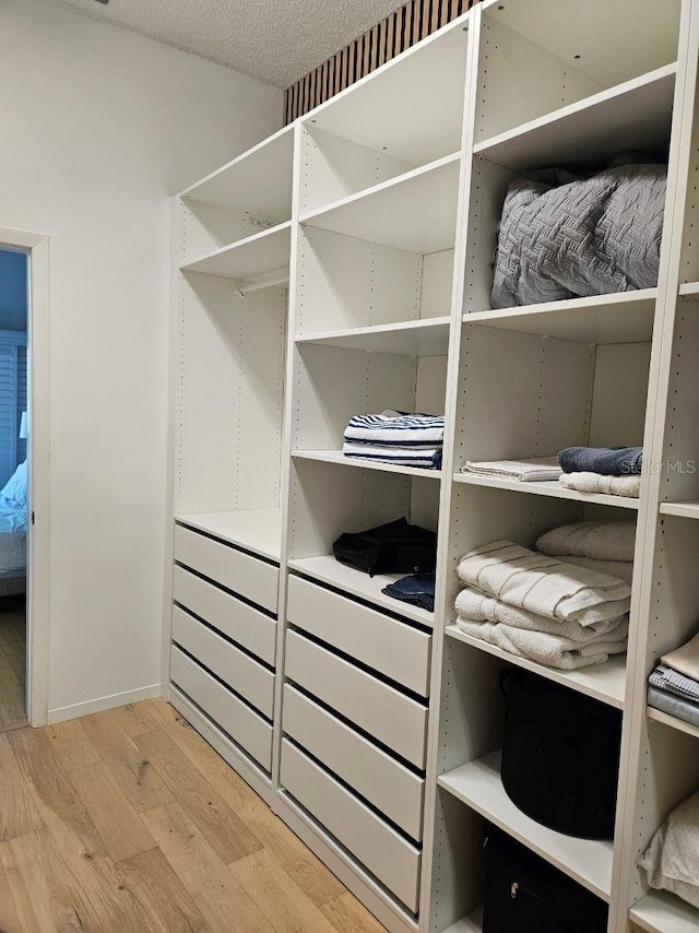 spacious closet featuring wood finished floors