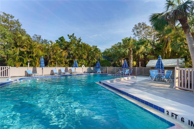 view of pool with a patio area