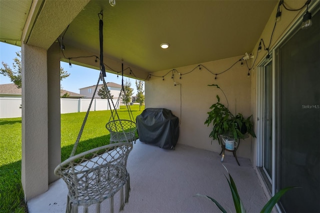 view of patio with area for grilling