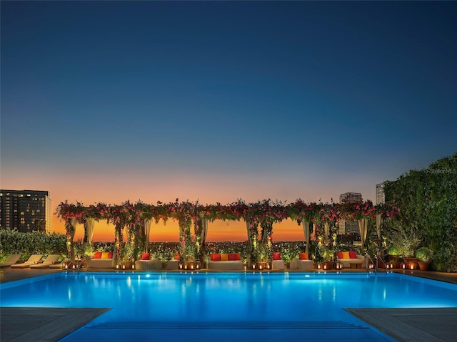 1000 Water St Unit 1402, Tampa, FL 33602 - pool at dusk featuring a community pool