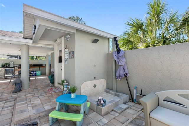 view of patio with fence