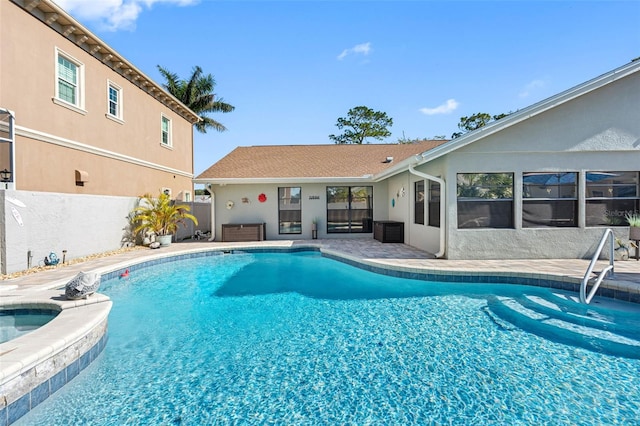 4608 Apple Ridge Ln, Tampa, FL 33624 - outdoor pool featuring fence and a patio