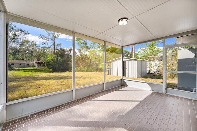 view of unfurnished sunroom