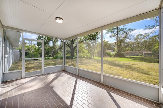 view of unfurnished sunroom