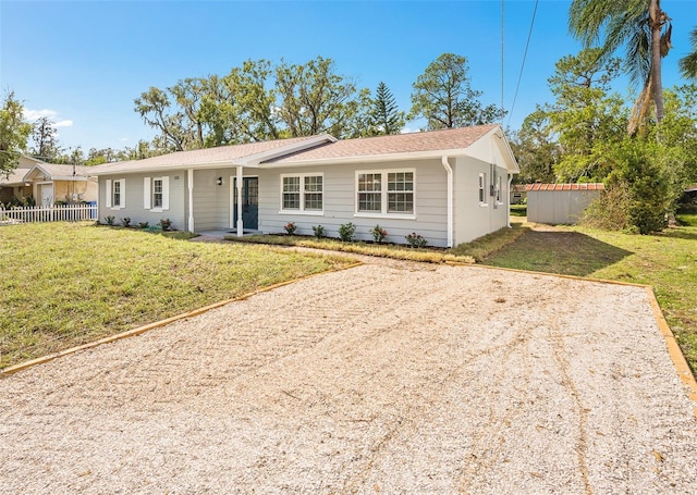 view of front of home with a front lawn