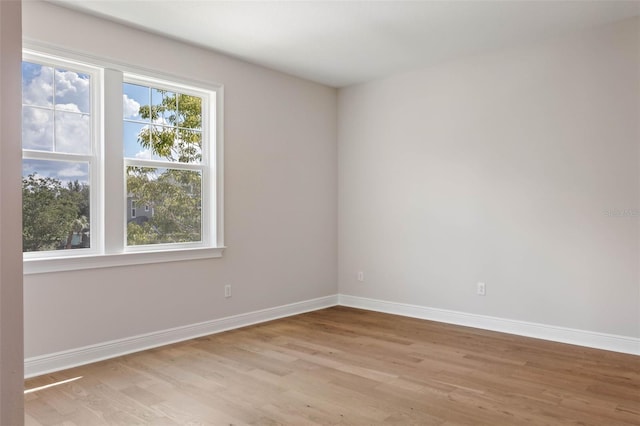 empty room featuring light hardwood / wood-style flooring