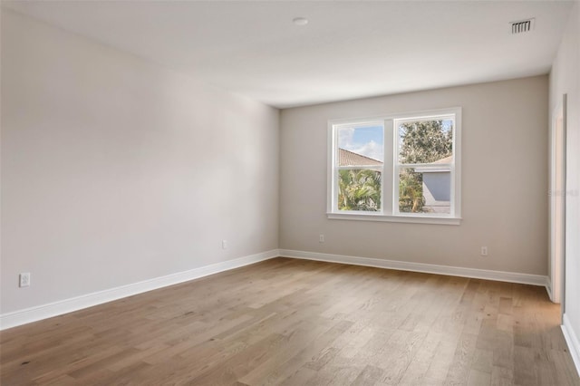 empty room featuring light wood-type flooring