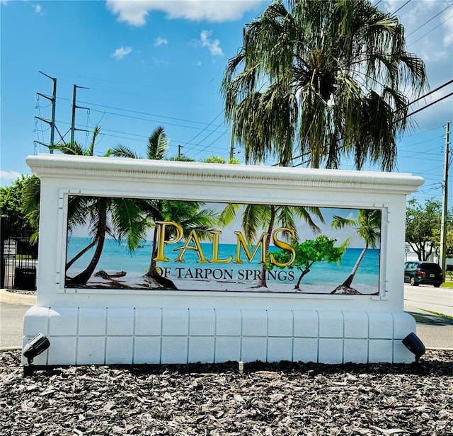 view of community sign