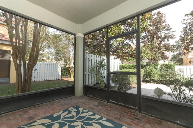 view of unfurnished sunroom