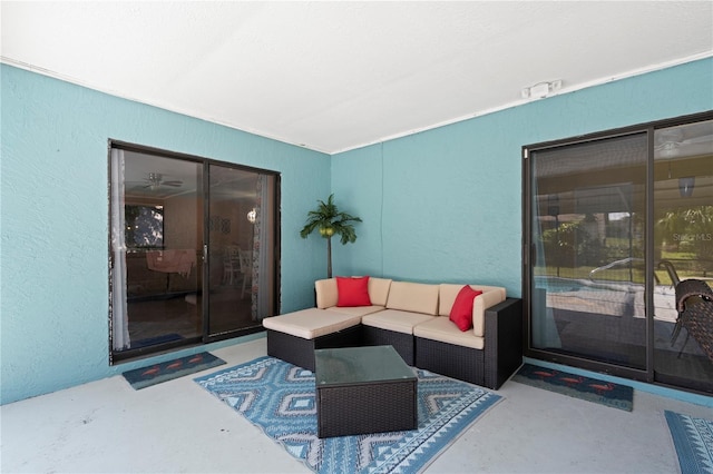 view of patio featuring an outdoor living space