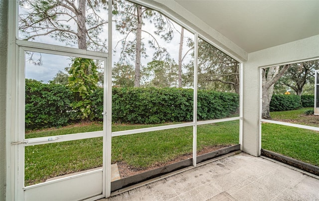 view of unfurnished sunroom