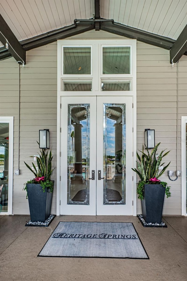 entrance to property with french doors