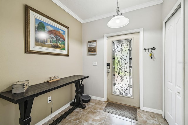 entrance foyer with ornamental molding