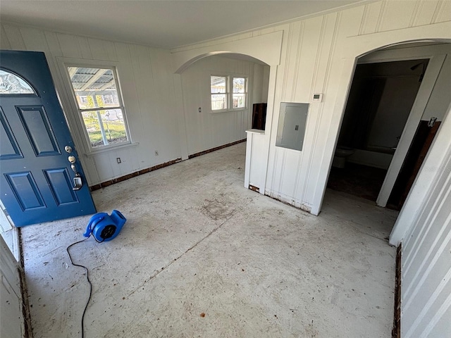 foyer entrance with electric panel