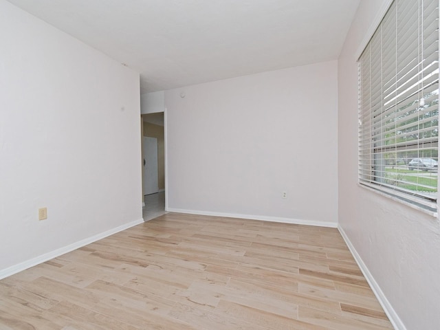 empty room featuring light wood-type flooring