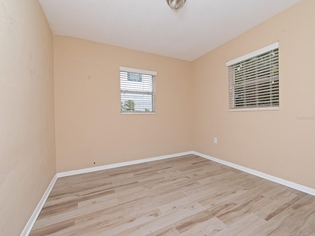 empty room featuring light hardwood / wood-style floors