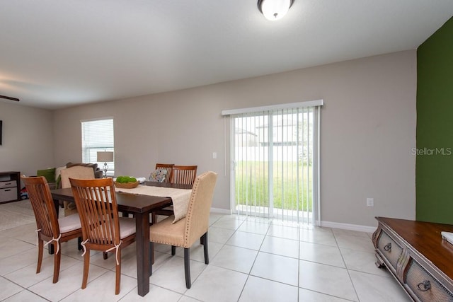 view of tiled dining room