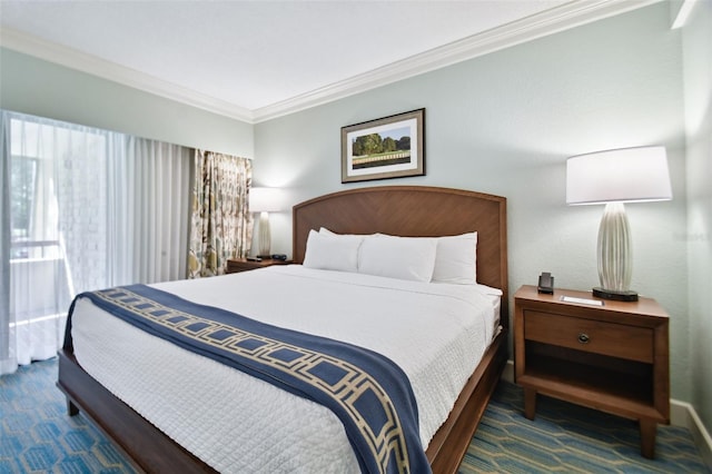 bedroom featuring ornamental molding