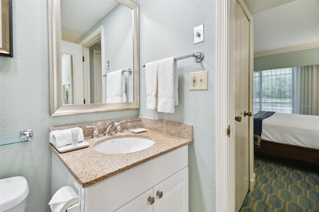 36750 US Highway 19 Unit 21212, Palm Harbor, FL 34684 - bathroom with toilet, a textured wall, and vanity