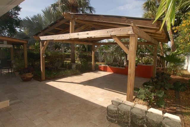 view of patio / terrace featuring a gazebo