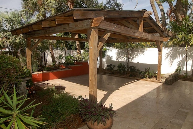 view of patio / terrace featuring a gazebo