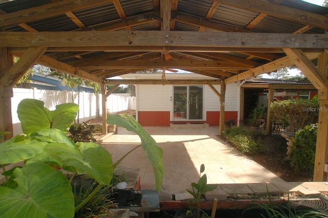 view of patio / terrace with a gazebo