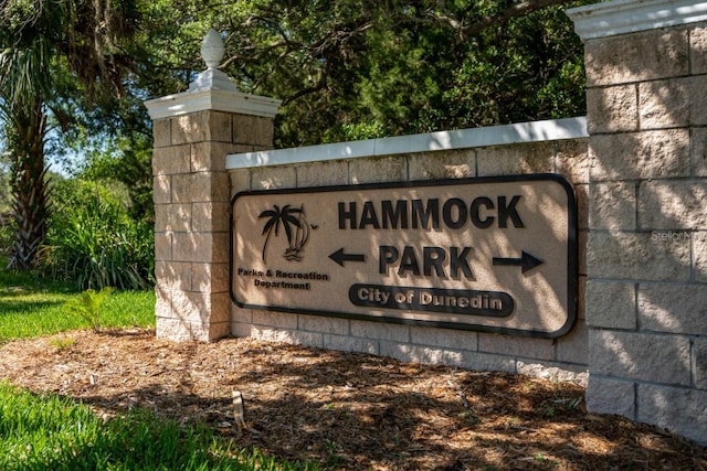 view of community sign