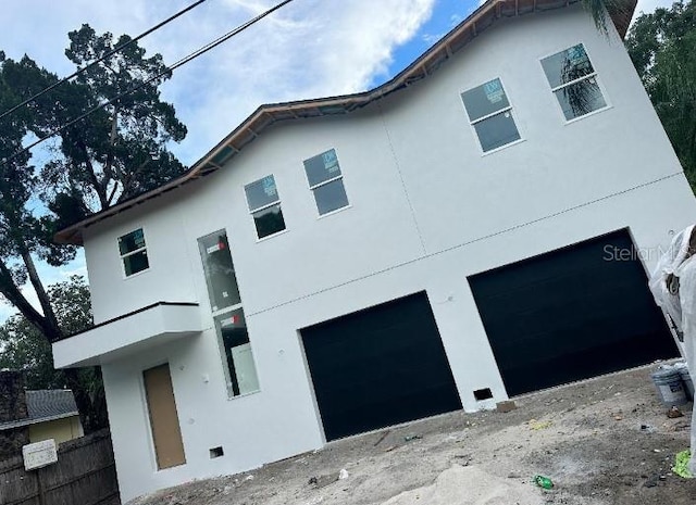 exterior space featuring a garage