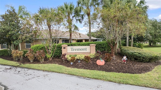 view of community sign