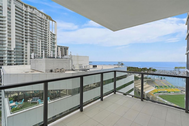 balcony with a water view