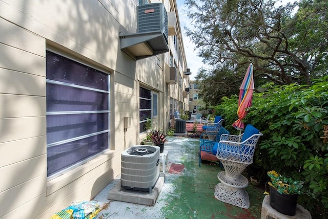 view of patio / terrace featuring central air condition unit