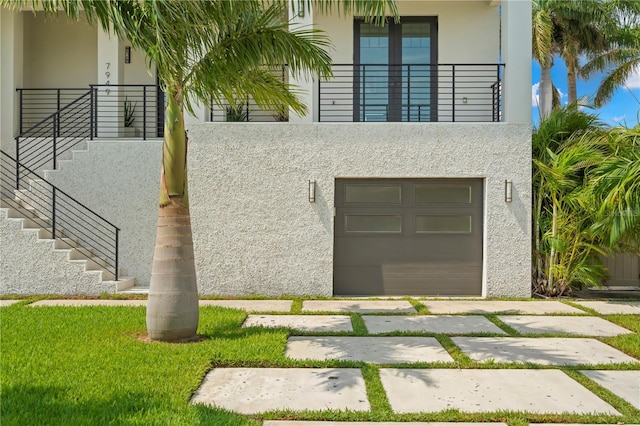 exterior space featuring a garage